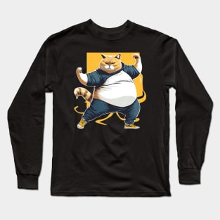 Chubby Fighter: Feline Mastery of Kung Fu Long Sleeve T-Shirt